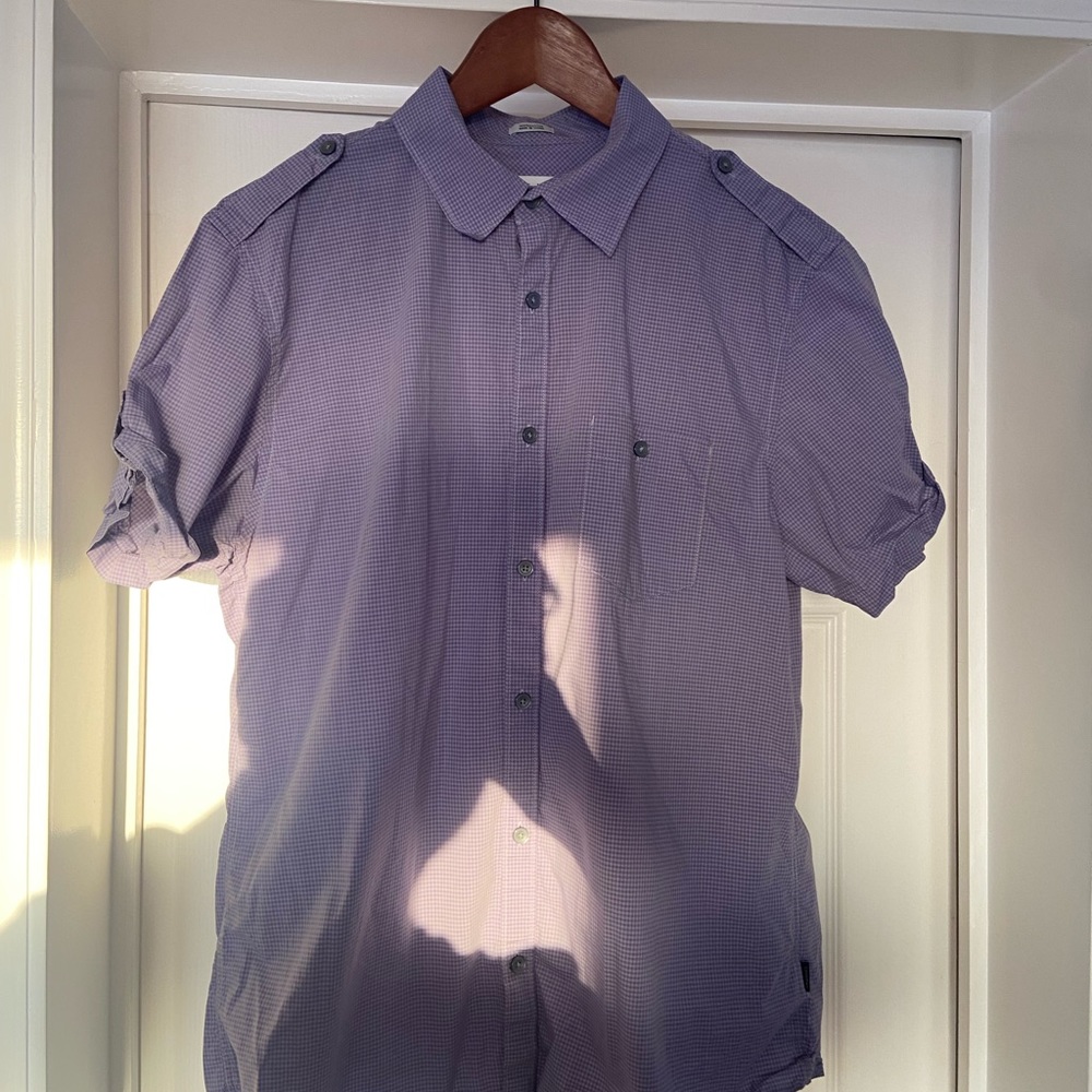 Purple Short Sleeve Gingham Shirt